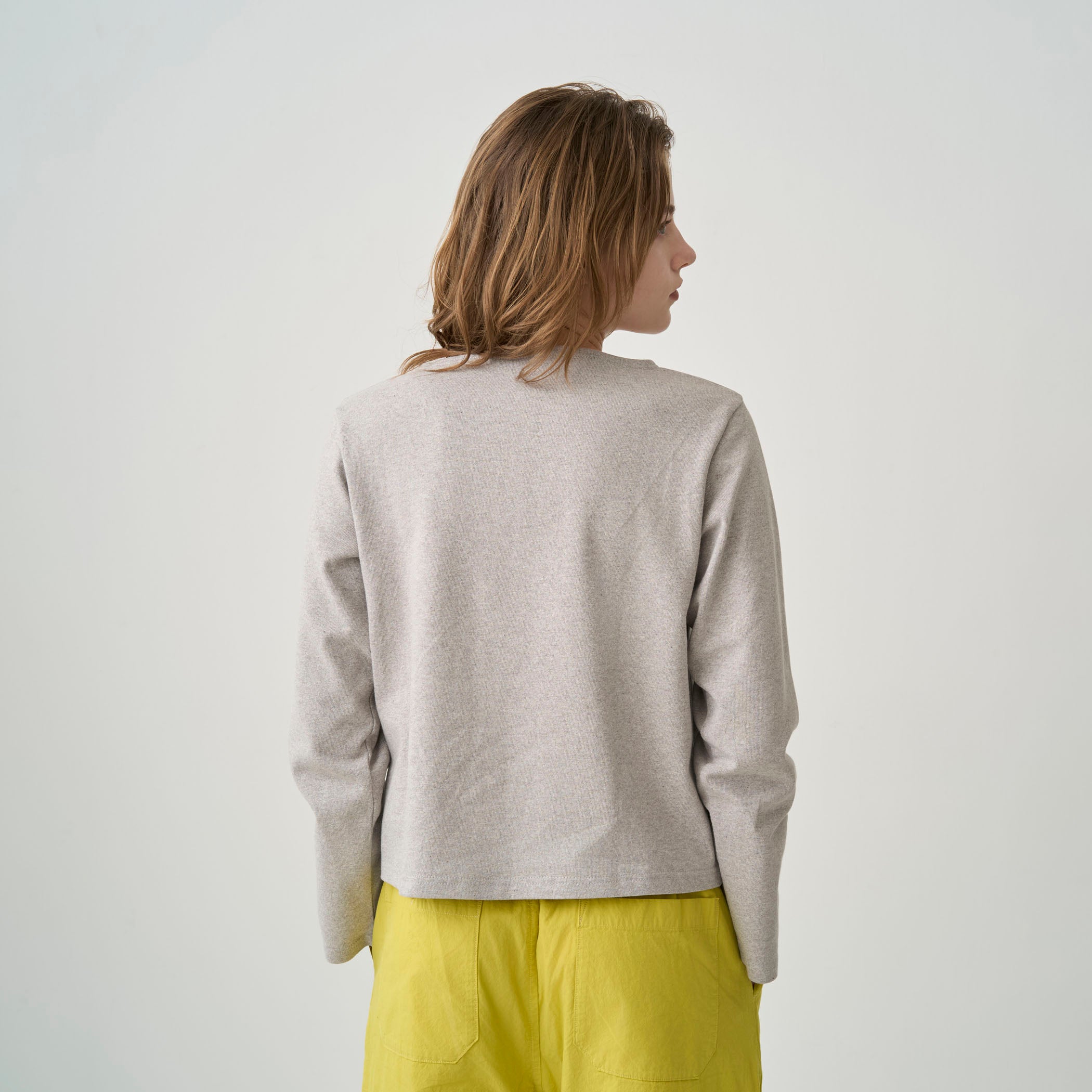 Women's Cotton Lourd Boat Neck Basque Shirt Solid