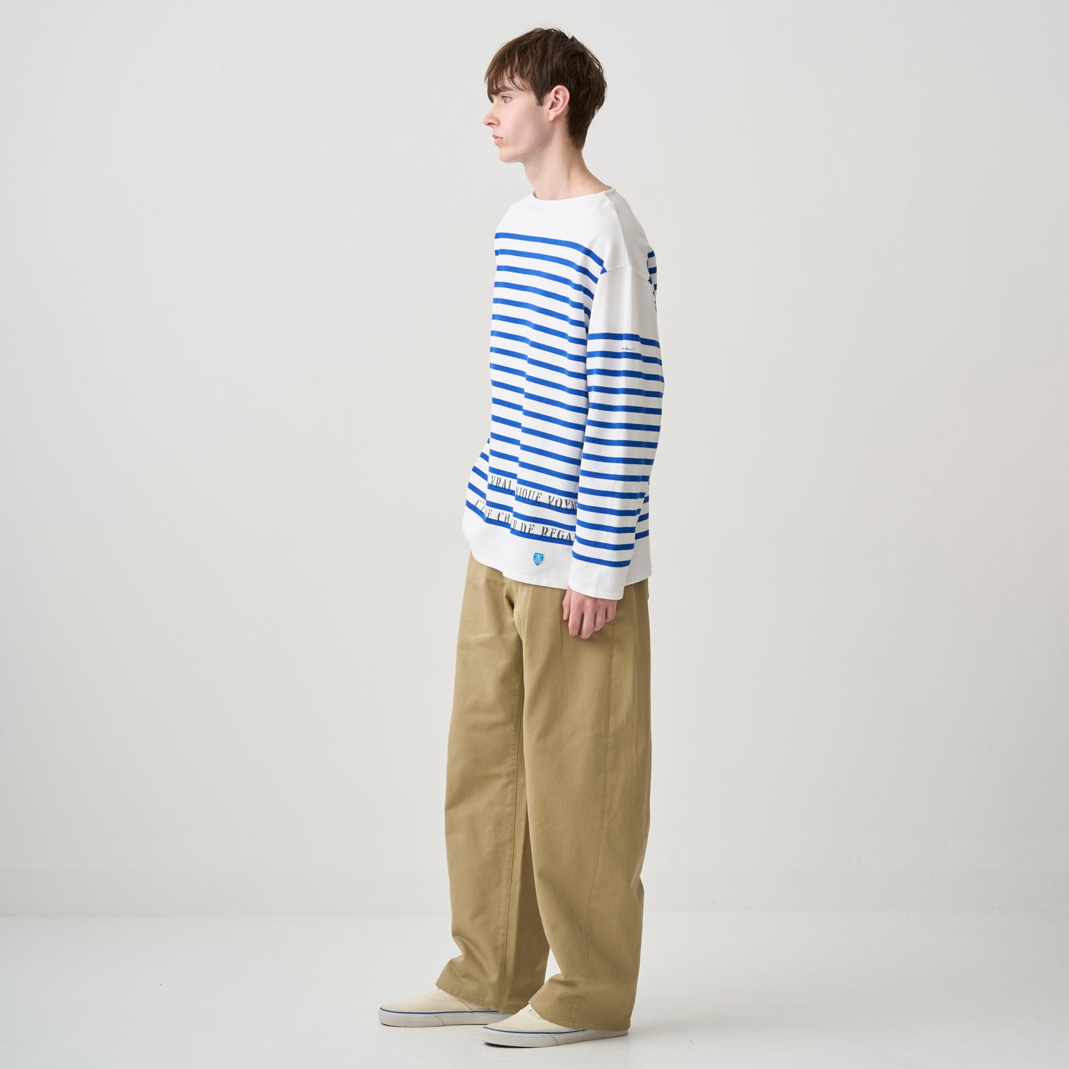 Men's Rachel Printed Boat Neck Wide Basque Shirt