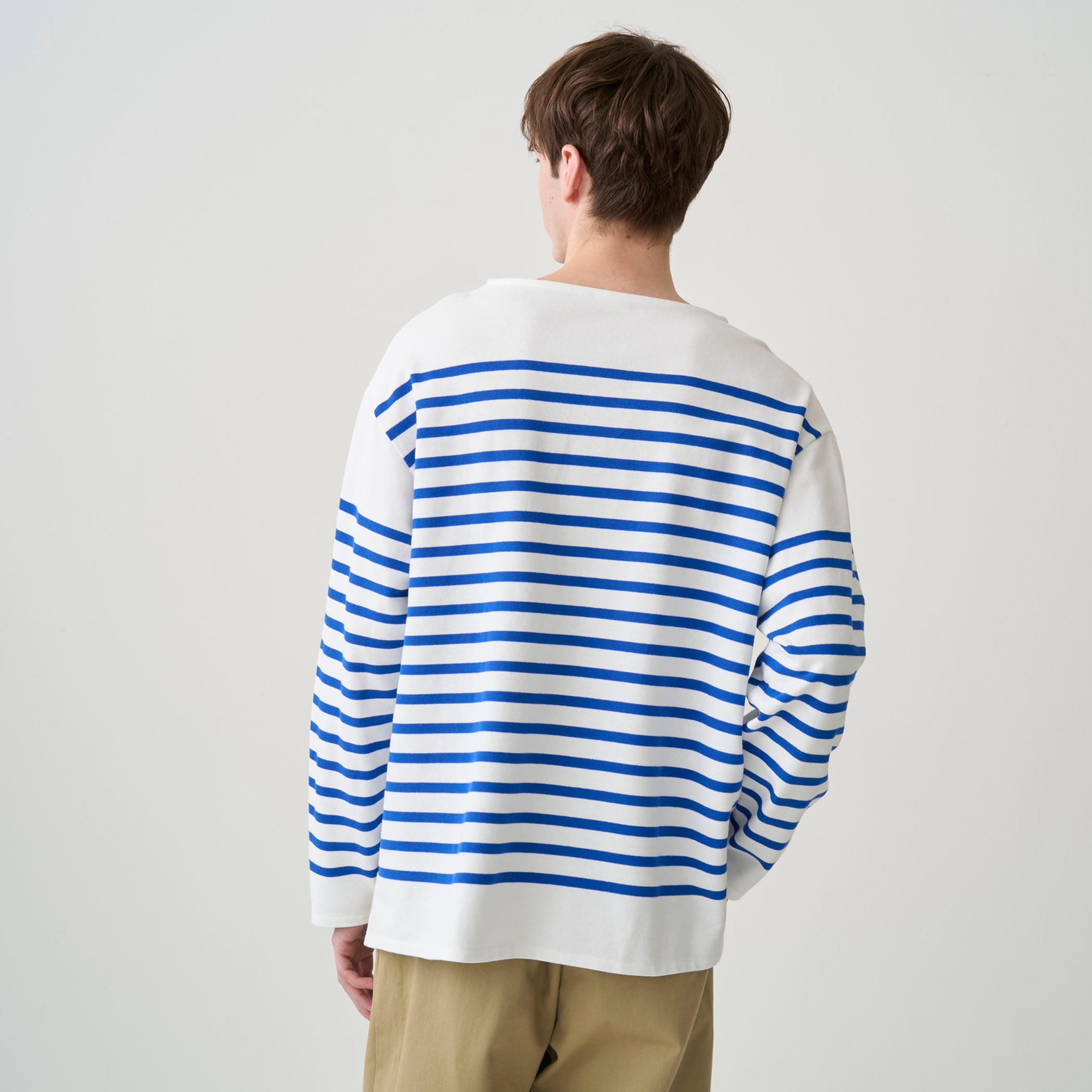 Men's Rachel Printed Boat Neck Wide Basque Shirt