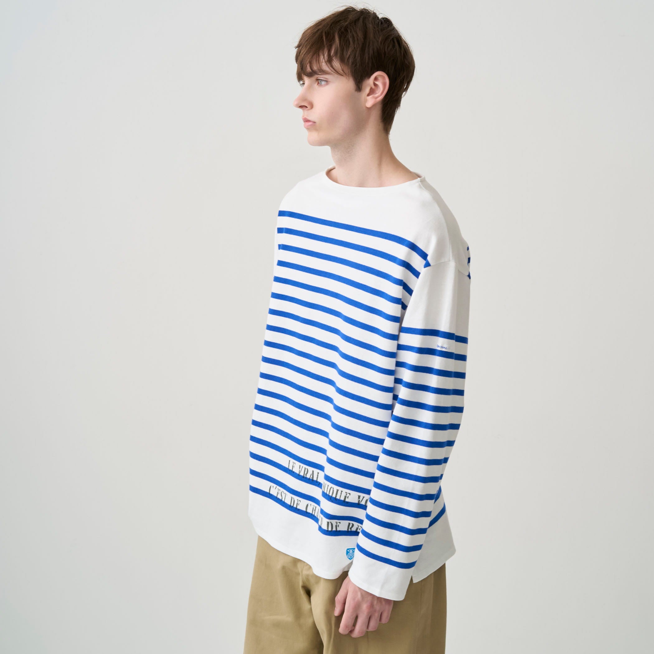Men's Rachel Printed Boat Neck Wide Basque Shirt｜ORCIVAL