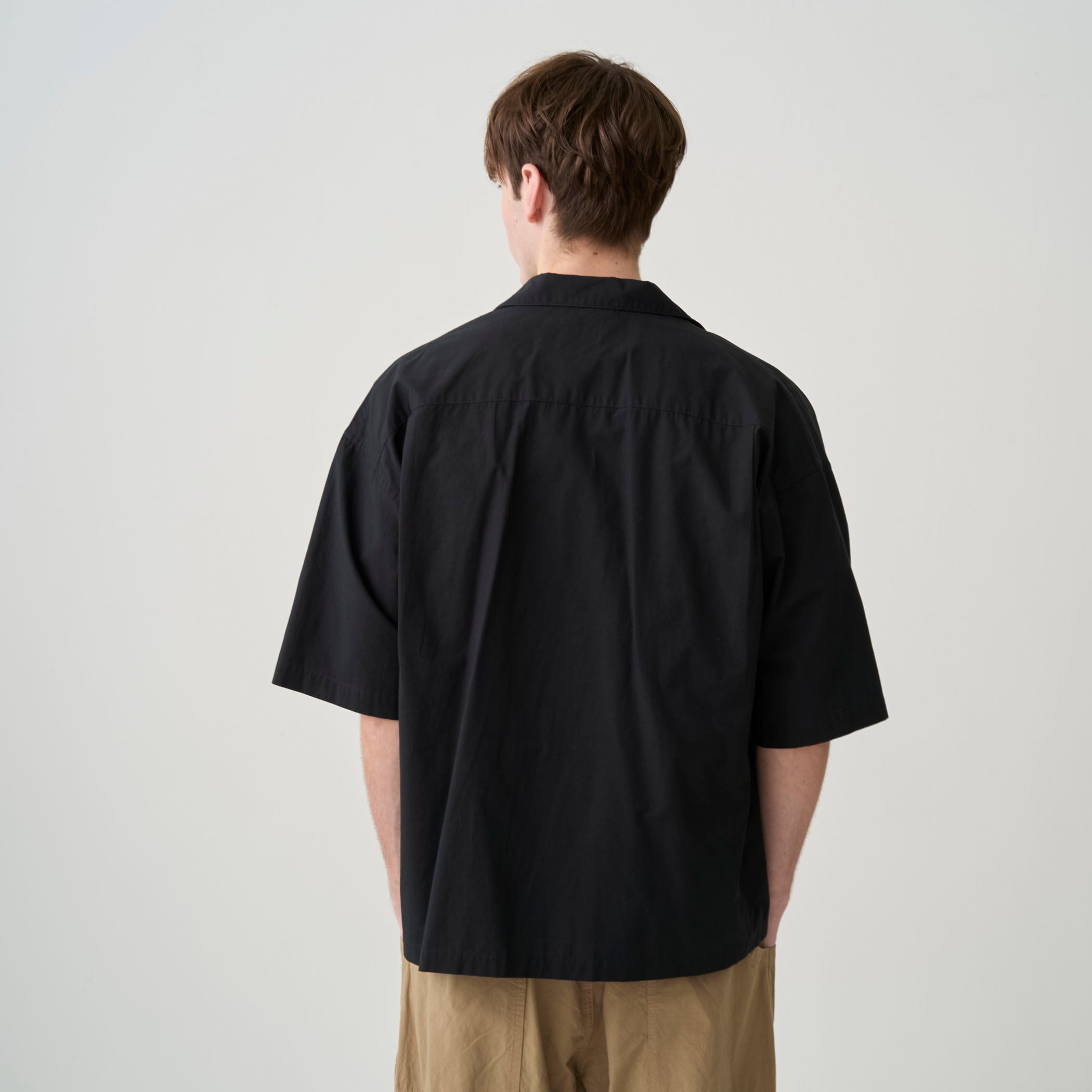 Men's Cotton Linen Open Collar Short Sleeve Shirt