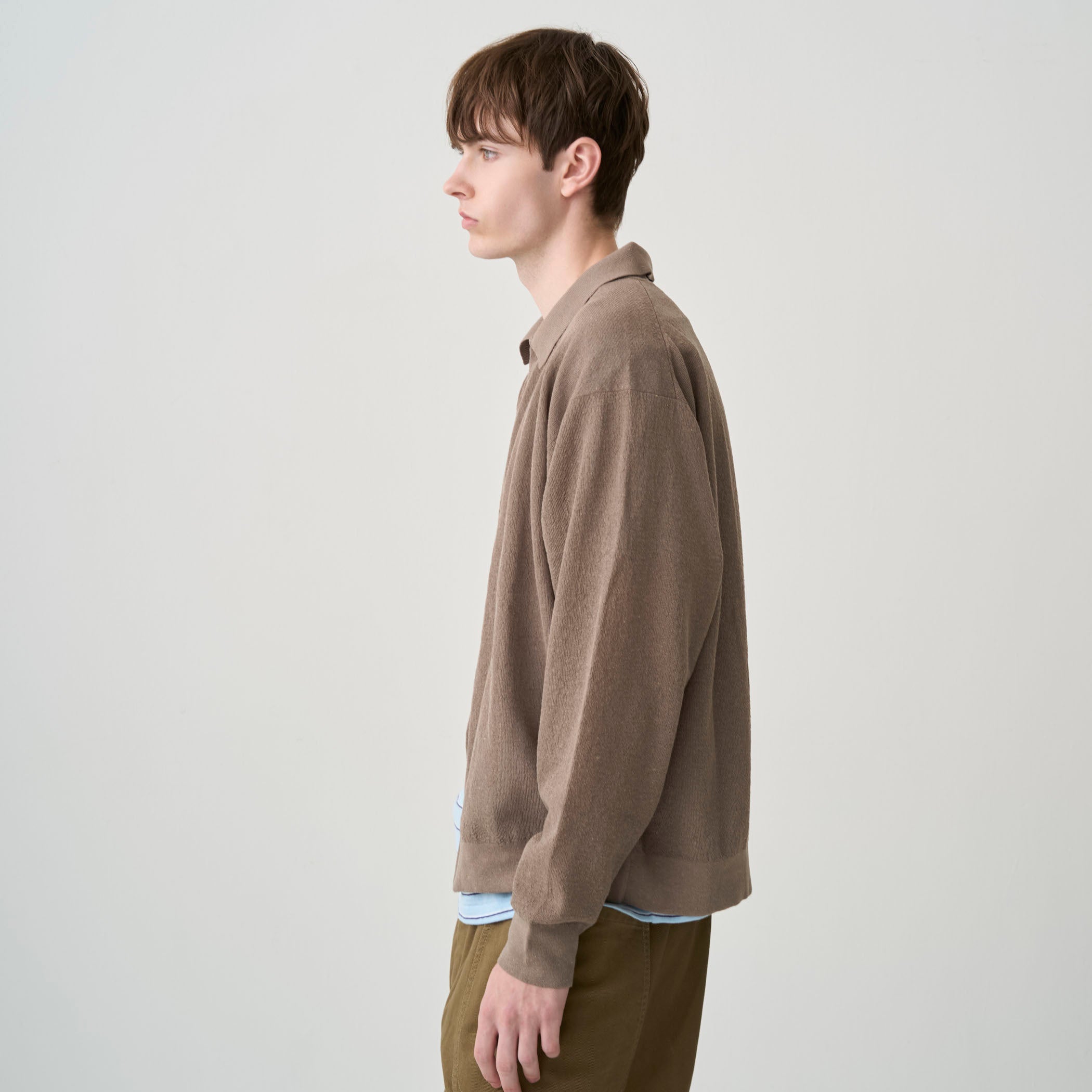 Men's Half Milan Collar Knit Cardigan