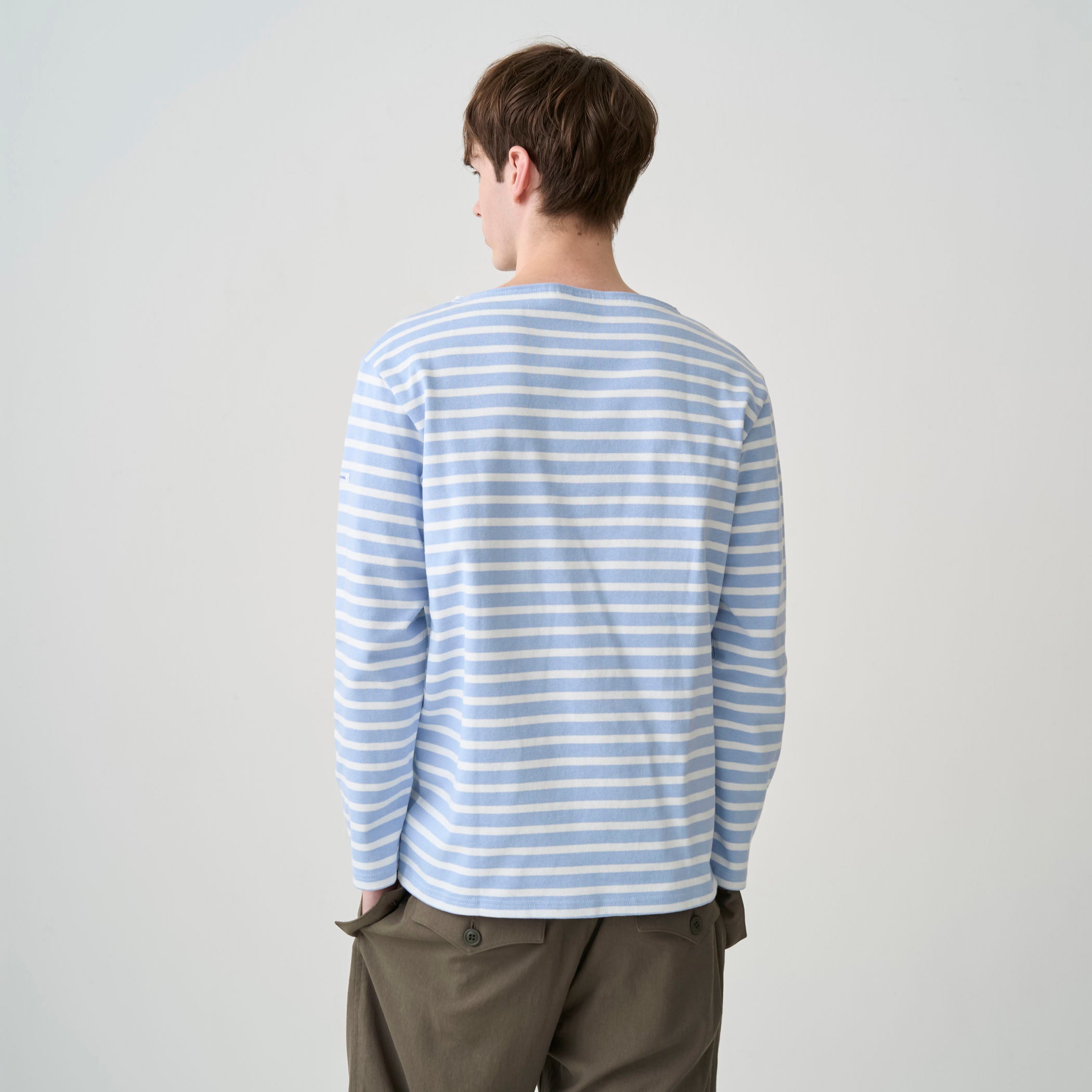 Cotton Lourd Boat Neck Basque Shirt Border
