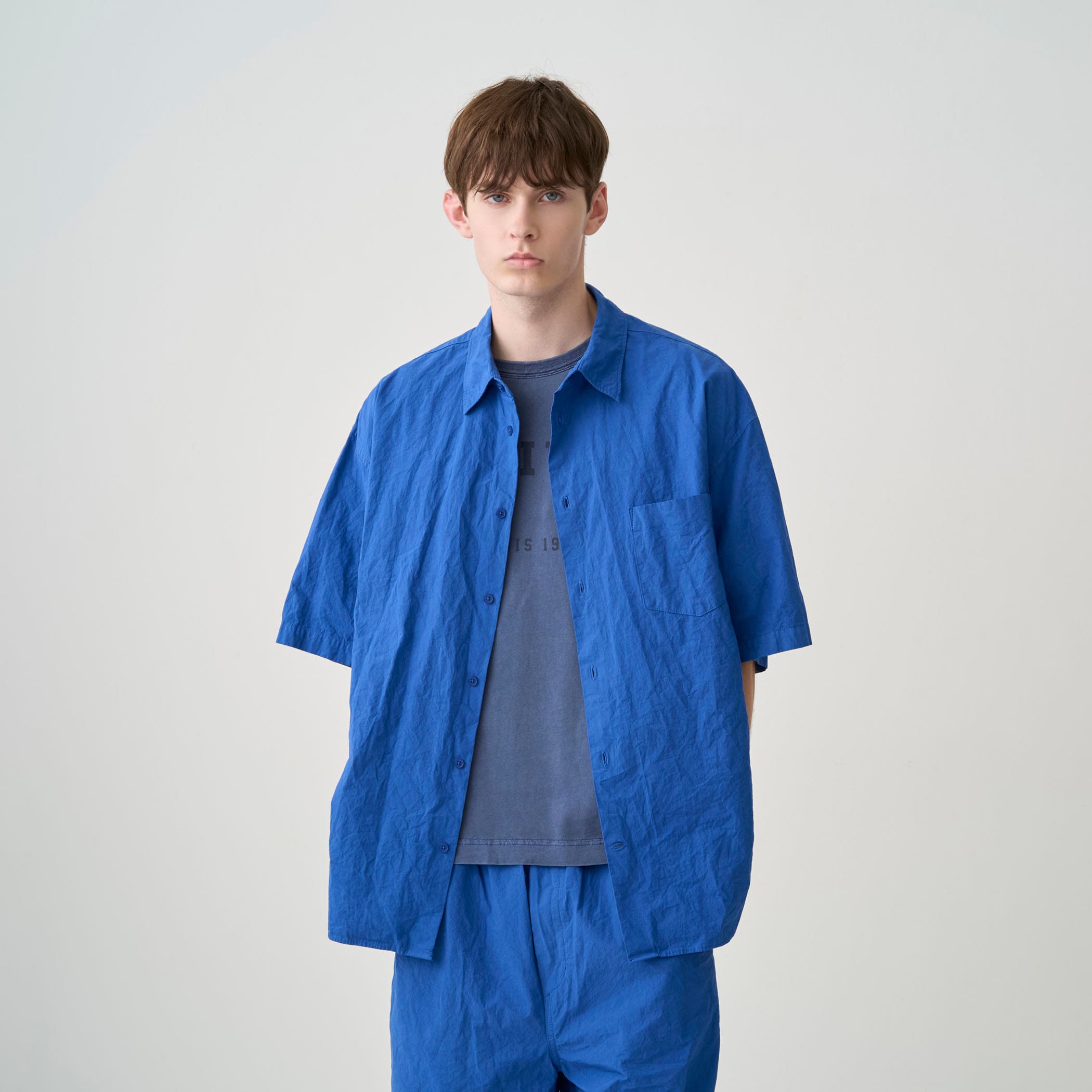 Men's Garment Dye Poplin Regular Collar Shirt