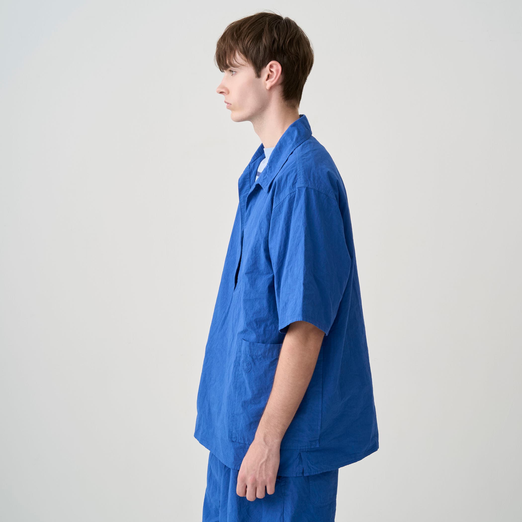 Men's Garment Dye Poplin Skipper Short Sleeve Shirt｜ORCIVAL