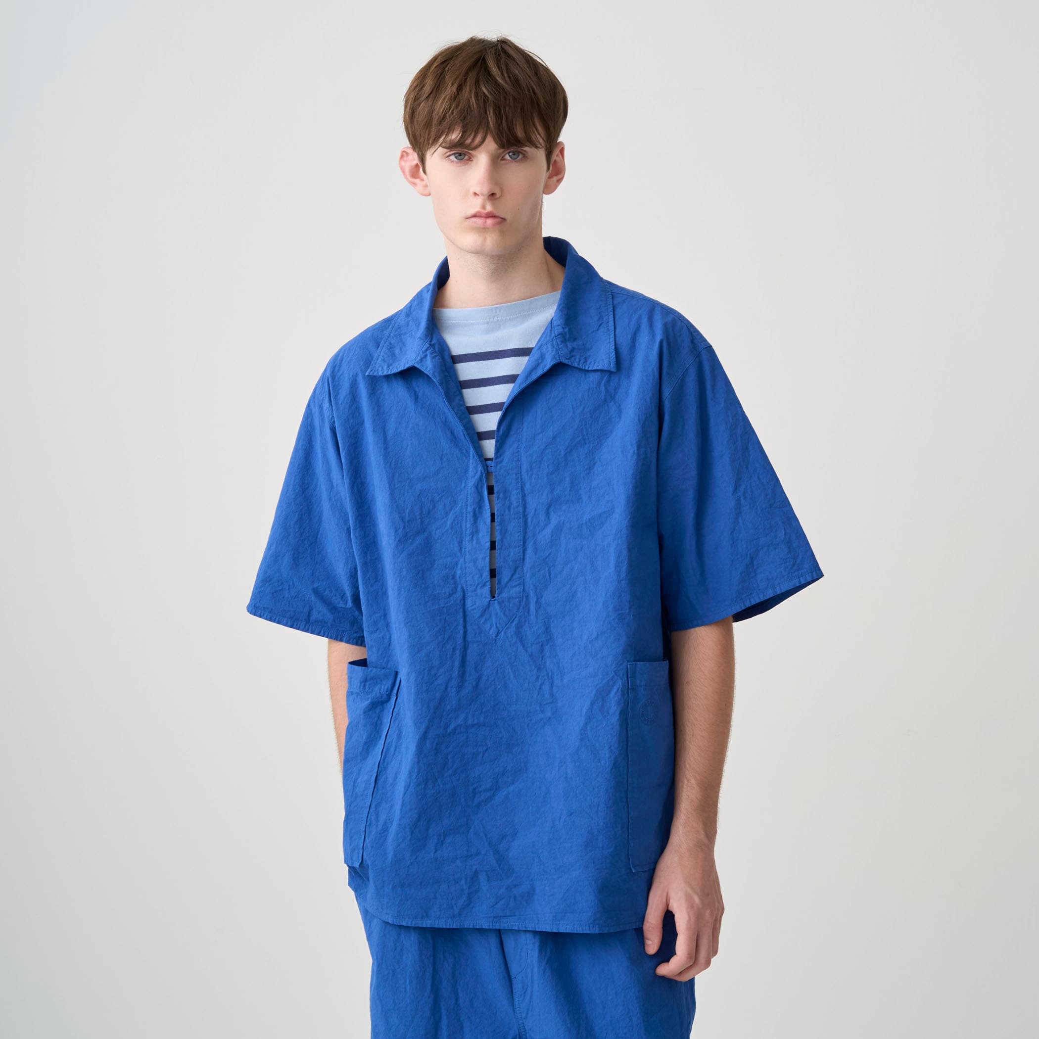 Men's Garment Dye Poplin Skipper Short Sleeve Shirt