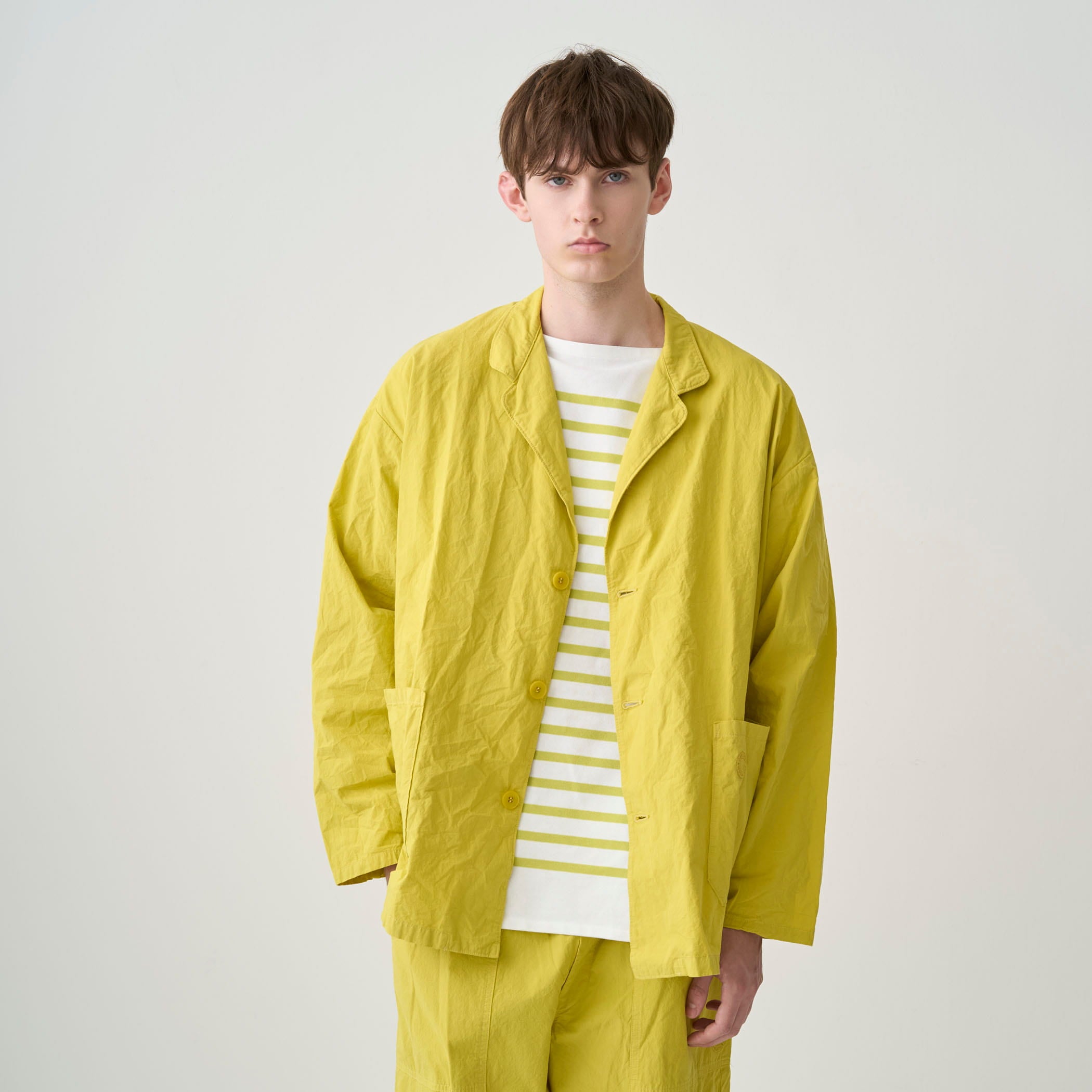 Men's Garment Dye Poplin Notched Lapel Jacket