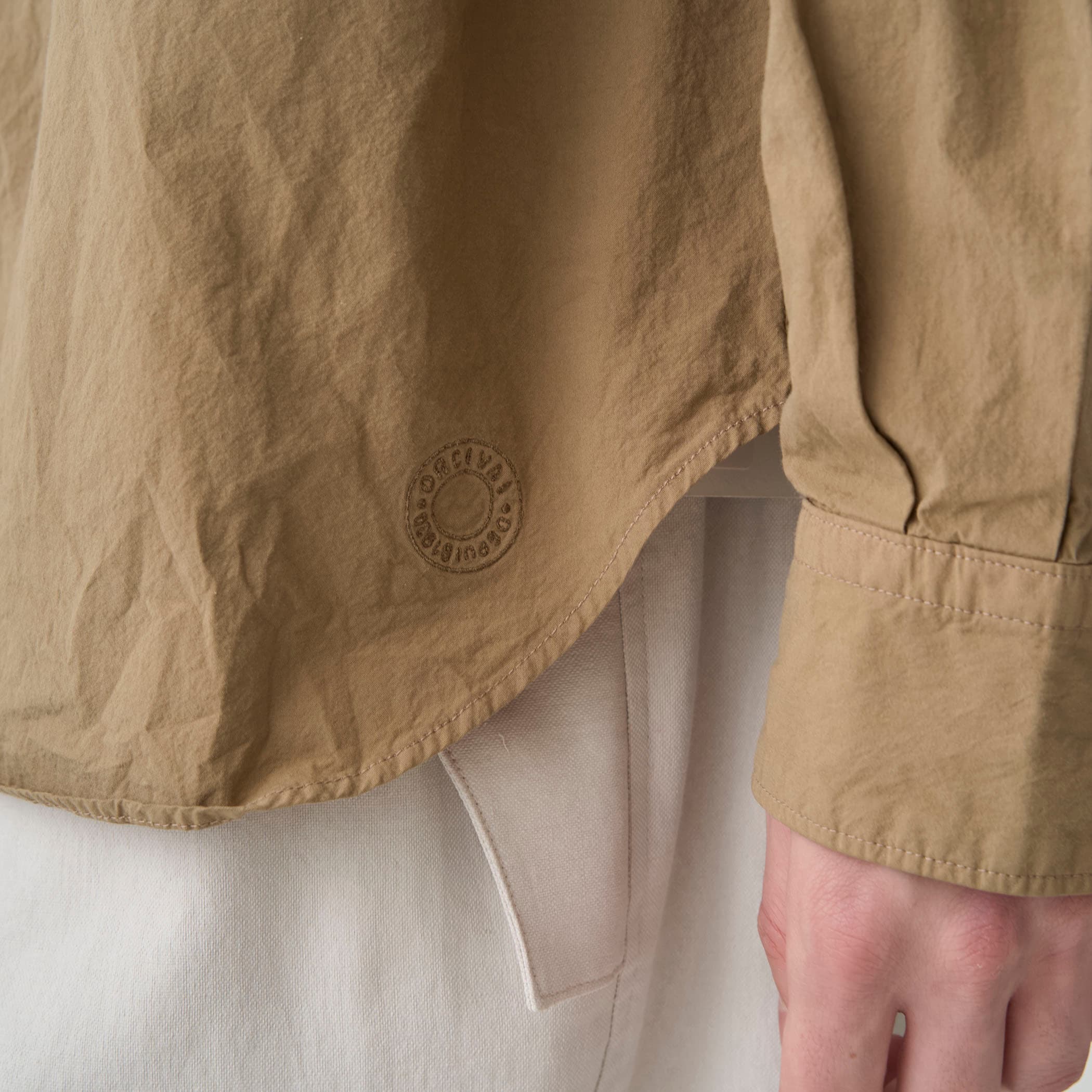 Garment Dye Poplin Band Collar Shirt