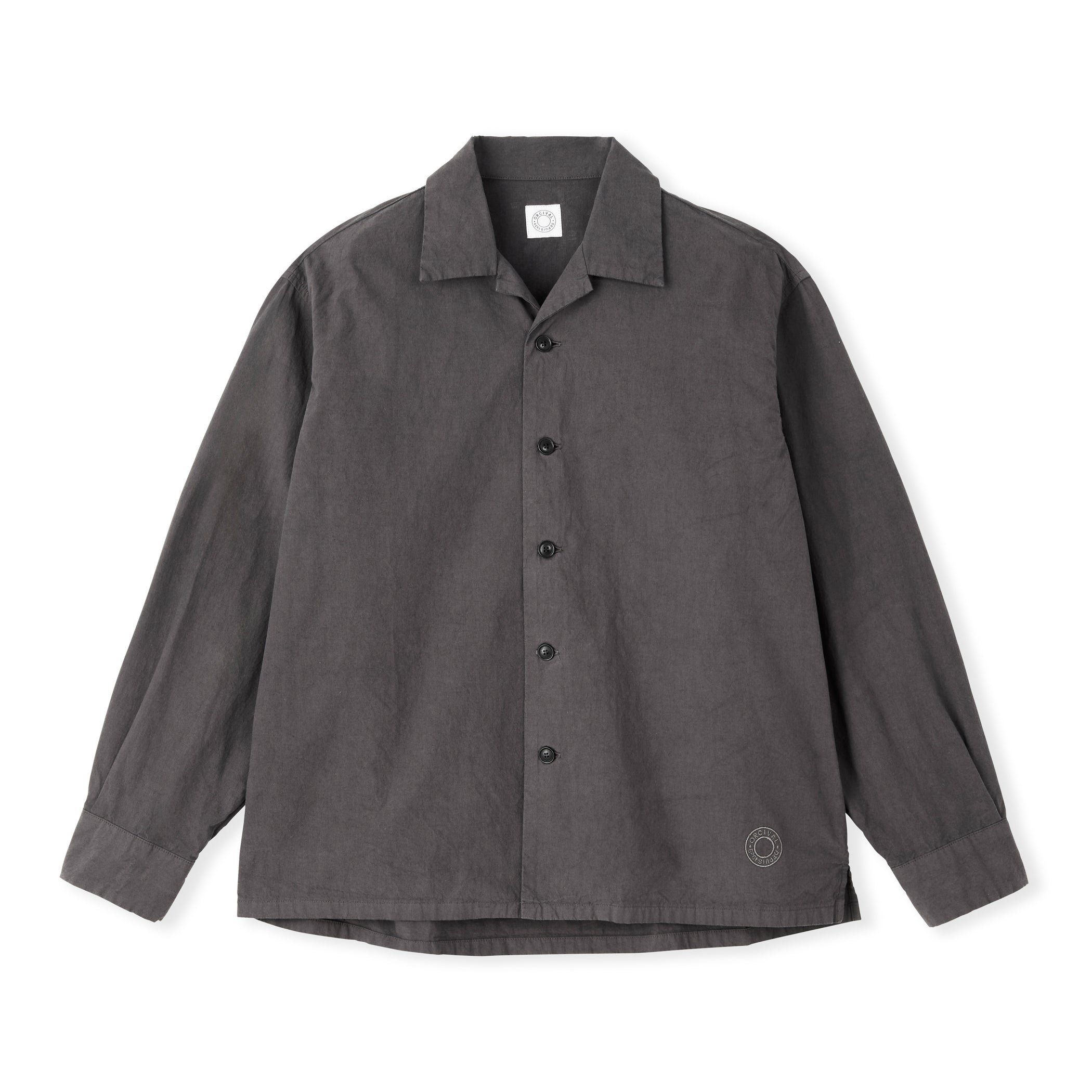 Garment Dye Poplin Open Collar Shirt