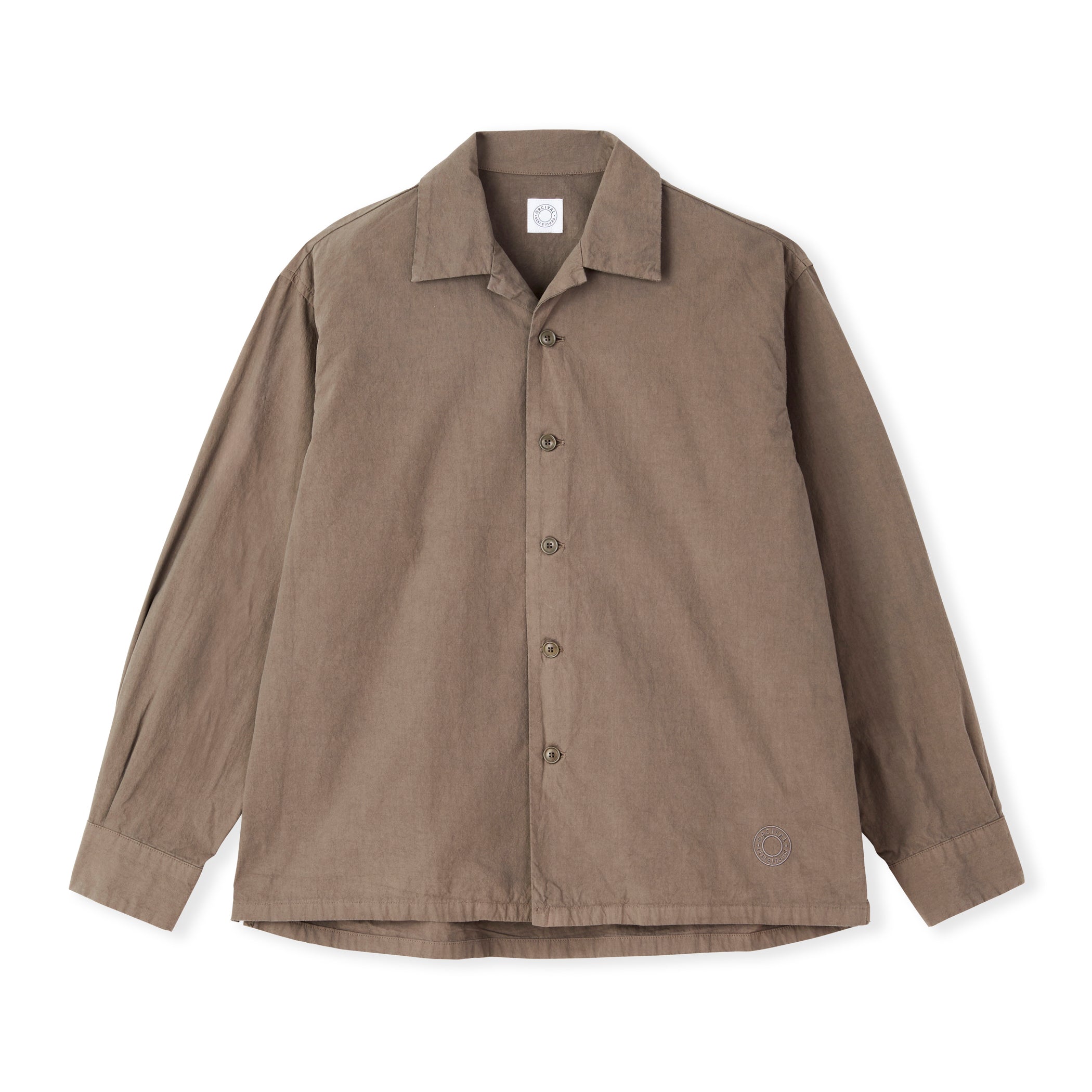 Garment Dye Poplin Open Collar Shirt