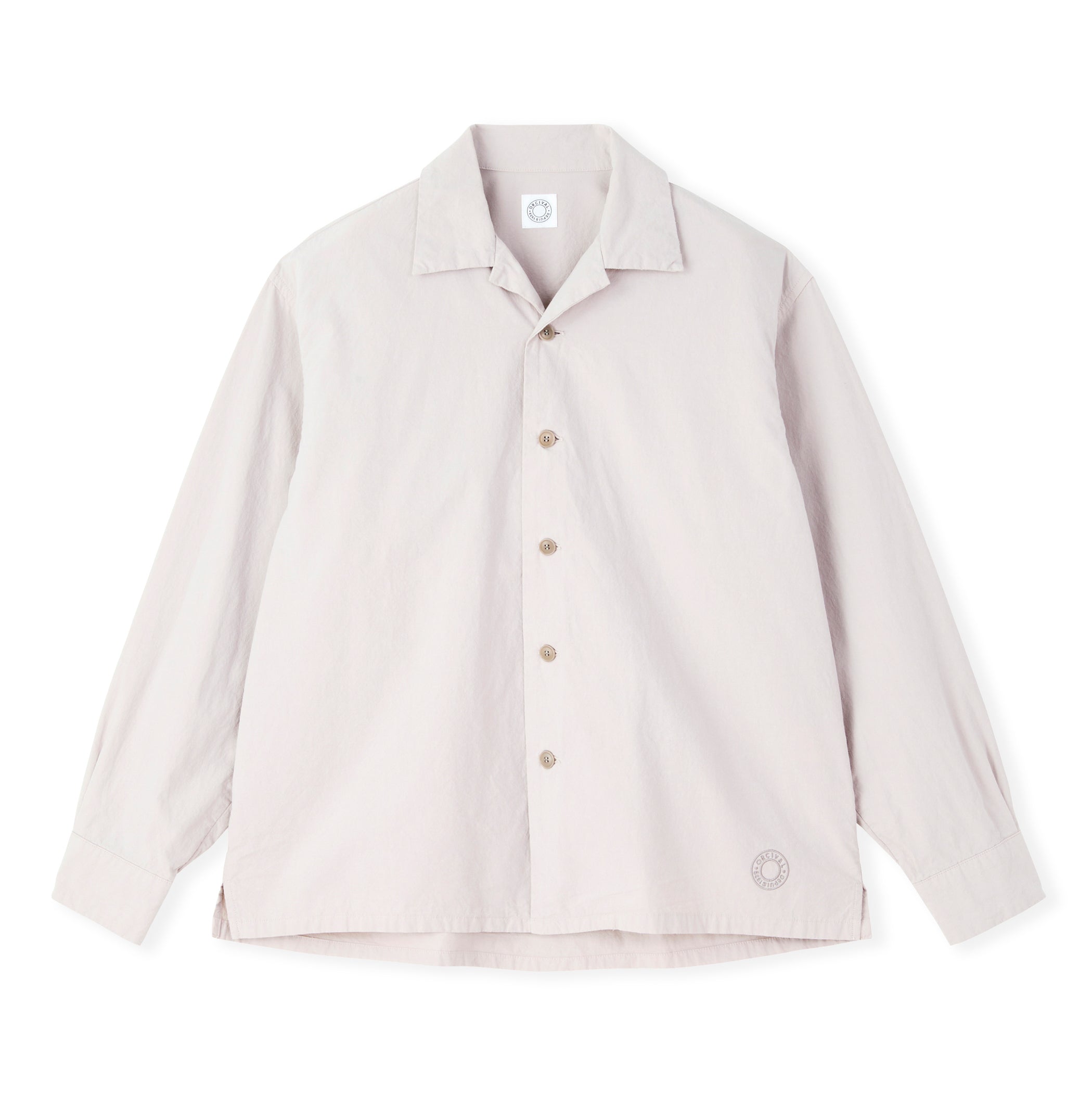 Garment Dye Poplin Open Collar Shirt