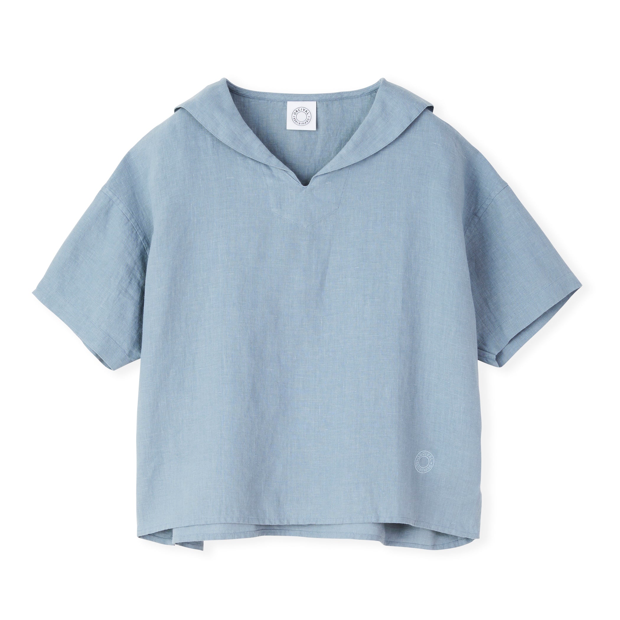 Women's Linen Half Sleeve Sailor Pullover Shirt Solid