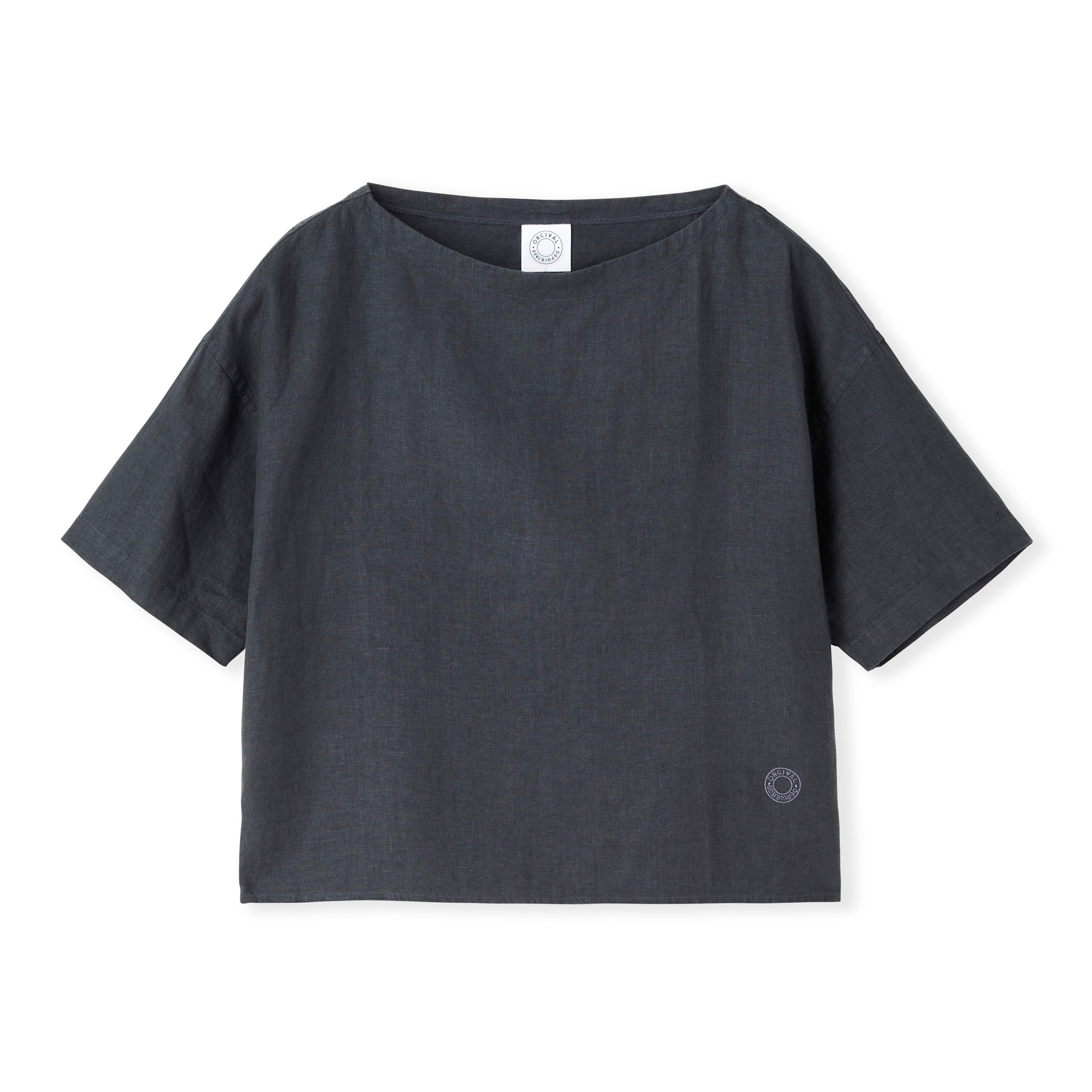 Women's Linen Half Sleeve Boat Neck Pullover Shirt