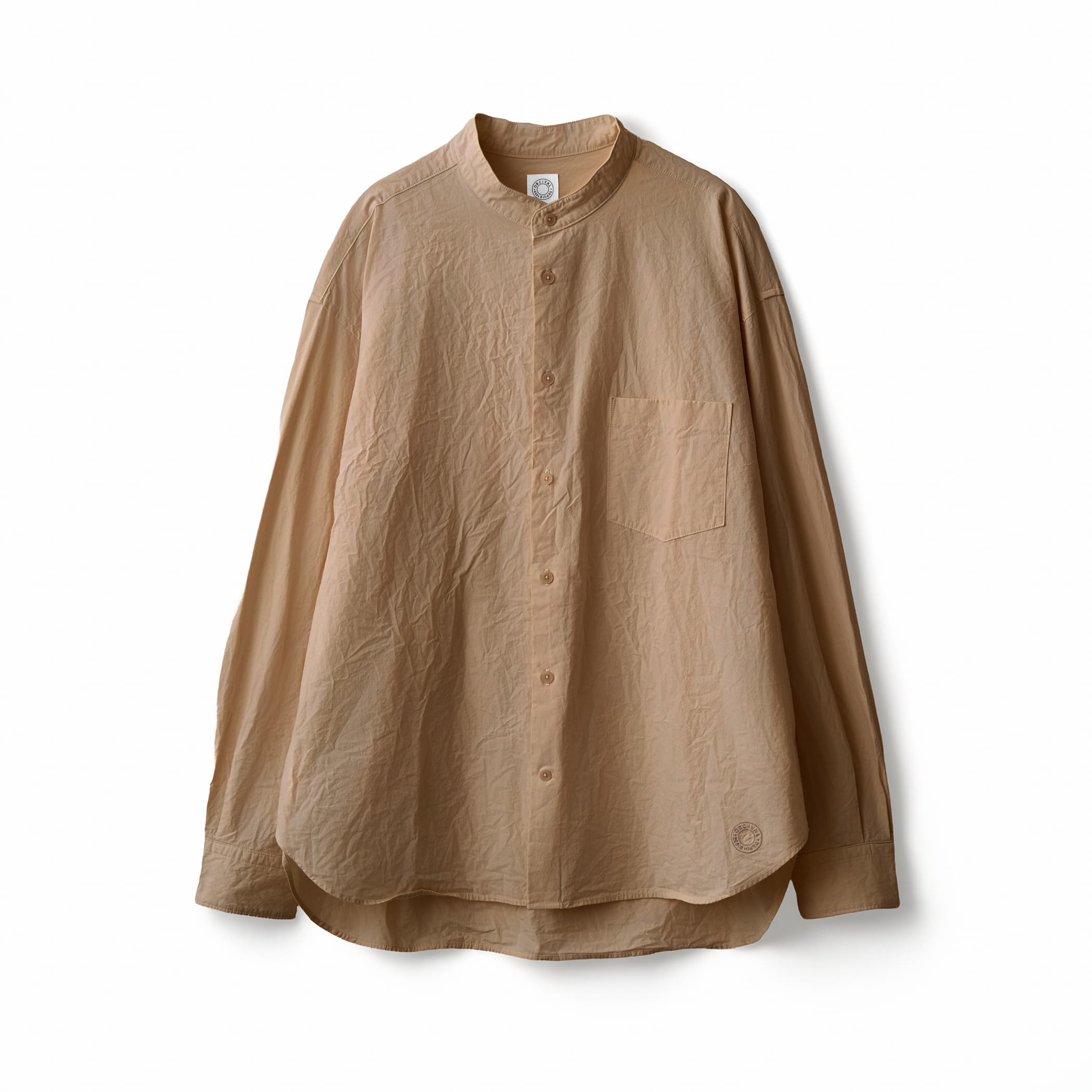 Garment Dye Poplin Band Collar Shirt