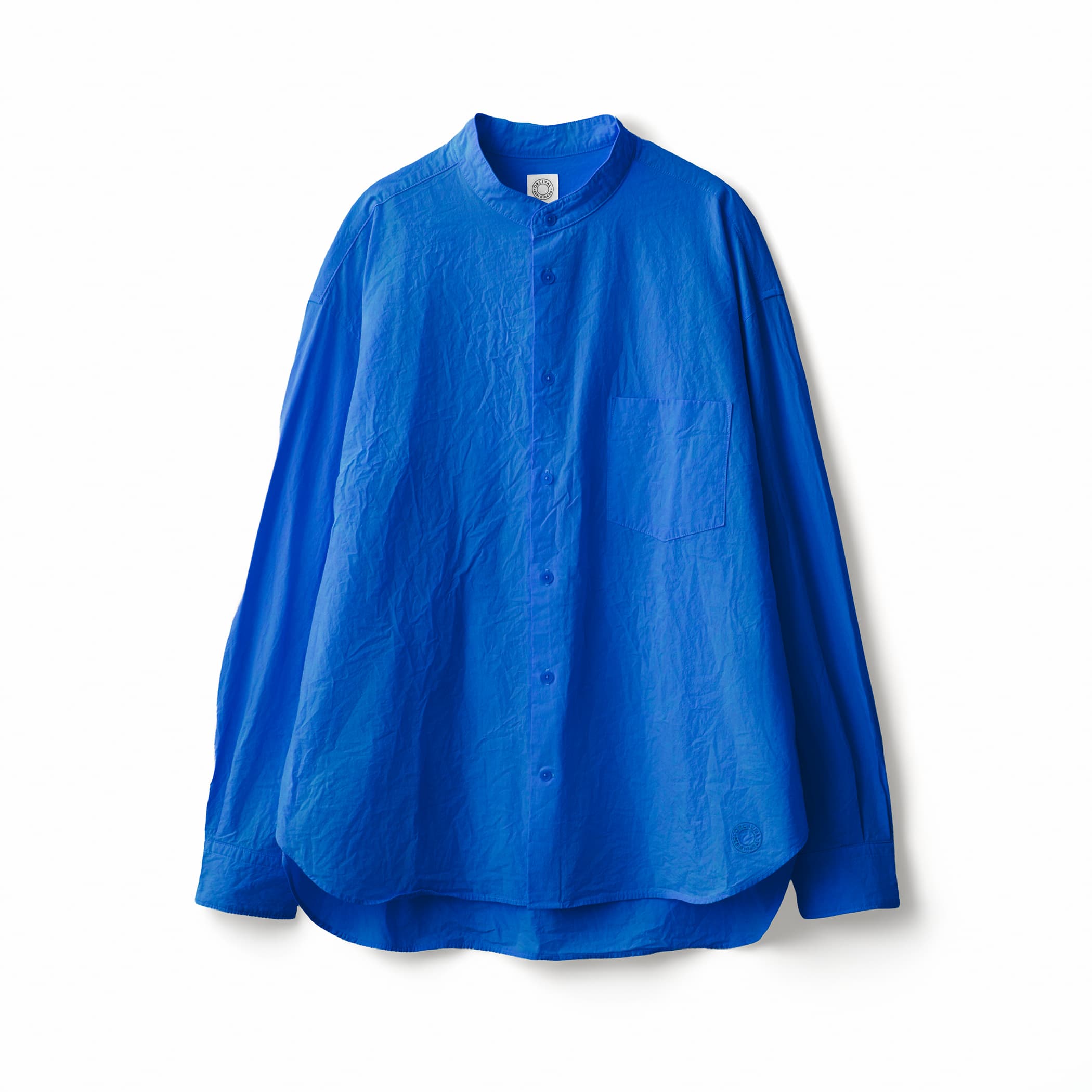 Garment Dye Poplin Band Collar Shirt