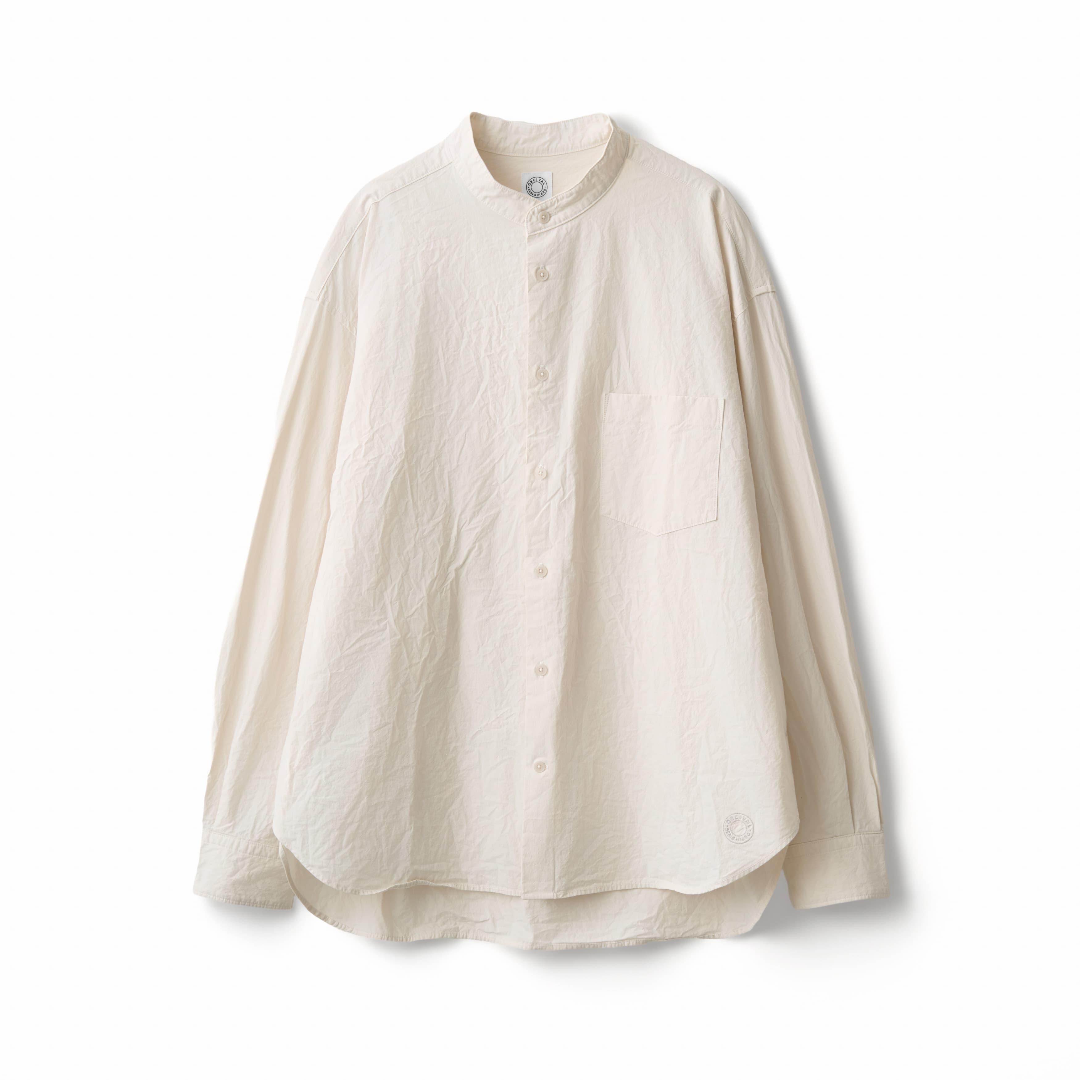 Garment Dye Poplin Band Collar Shirt
